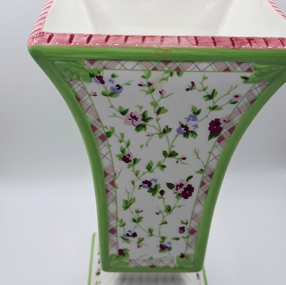 Laura Ashley Ceramic Floral Painted Flower Vase - Picture 5 of 10